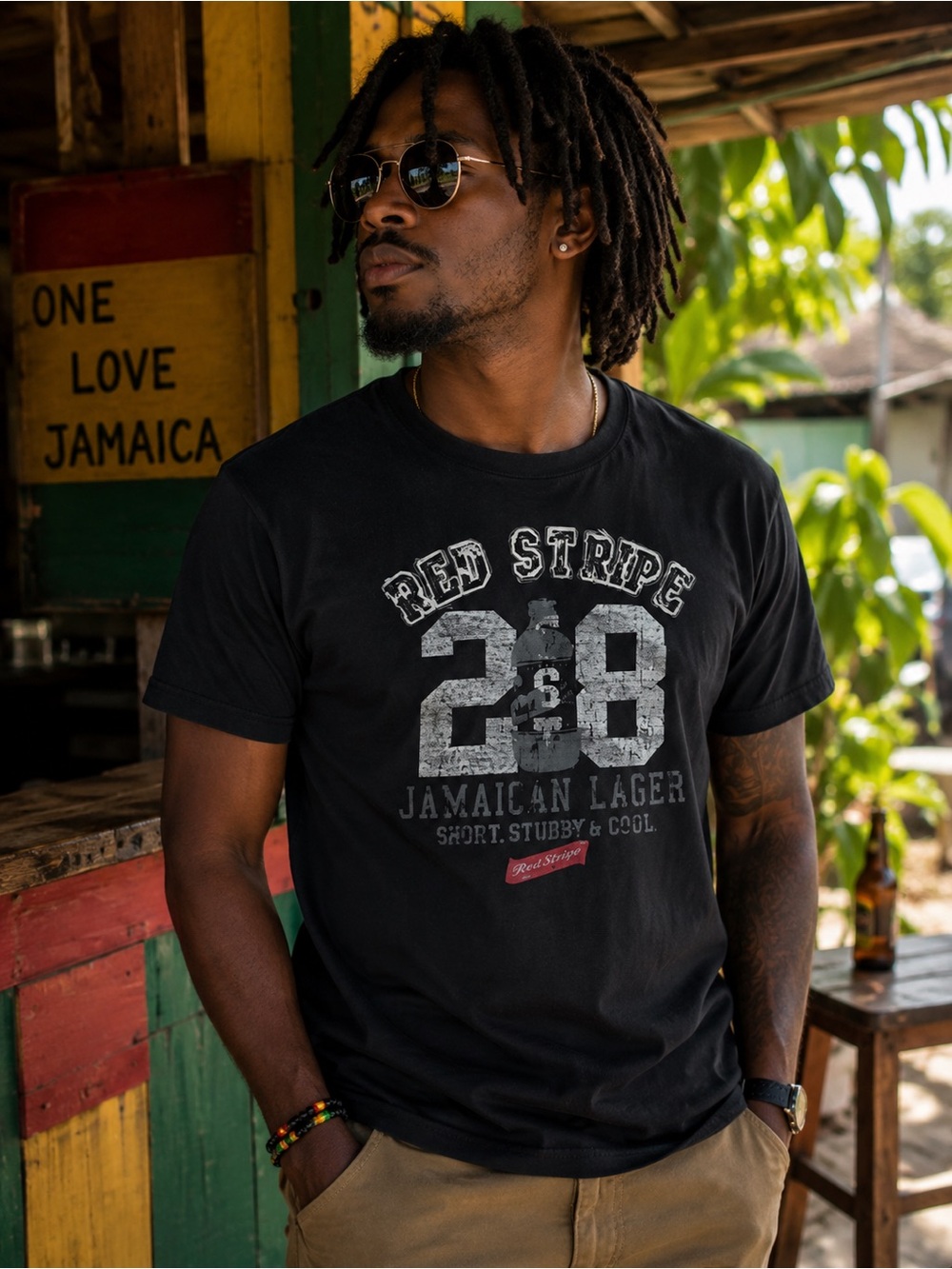 🇯🇲🍺 Red Stripe Jamaican Lager Graphic Tee | Size XL